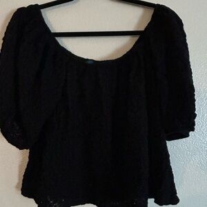 Old Navy Black Textured Blouse